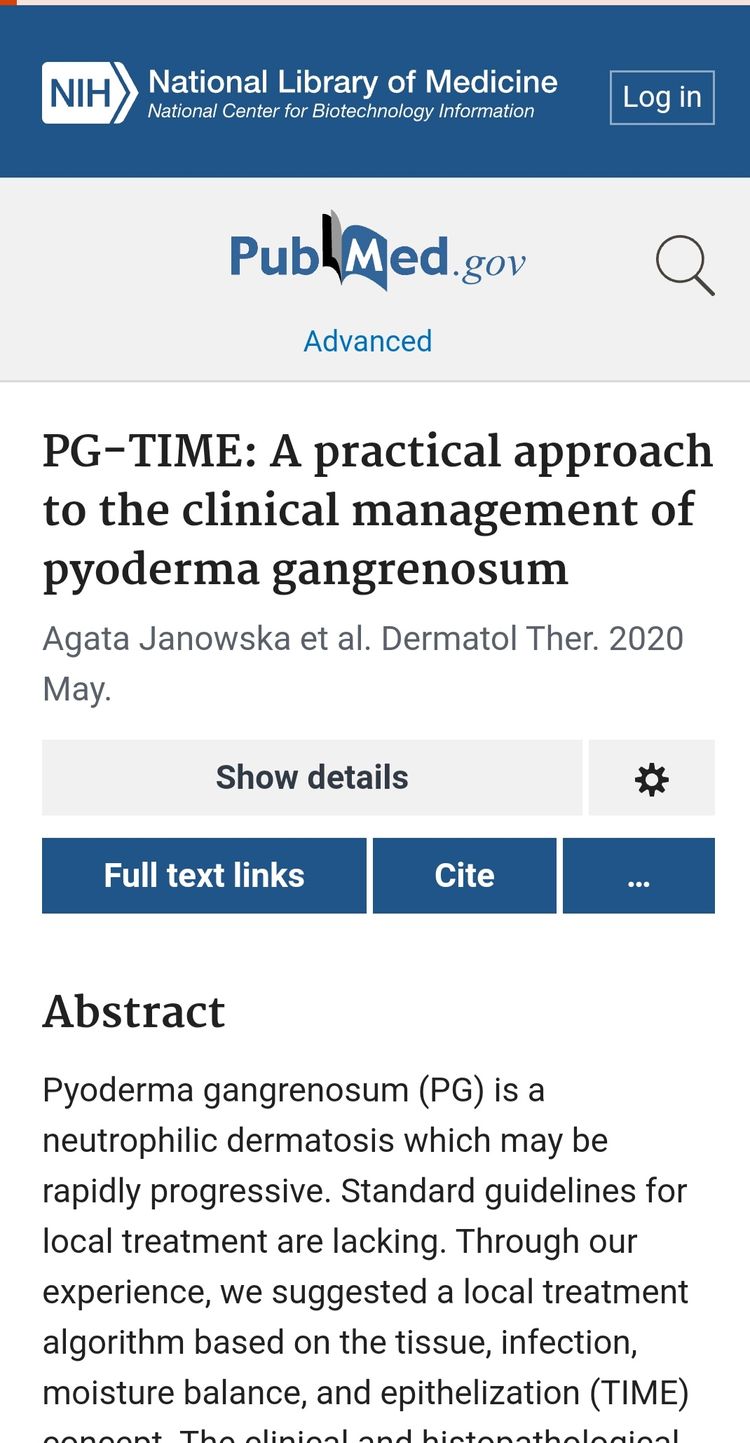 Pioderma Gangrenoso, proposta di un algoritmo di trattamento locale